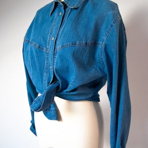 90s shirt, denim shirt, jeans shirt, grunge shirt, 1990s shirt, nineties shirt, vintage shirt, retro shirt image 4