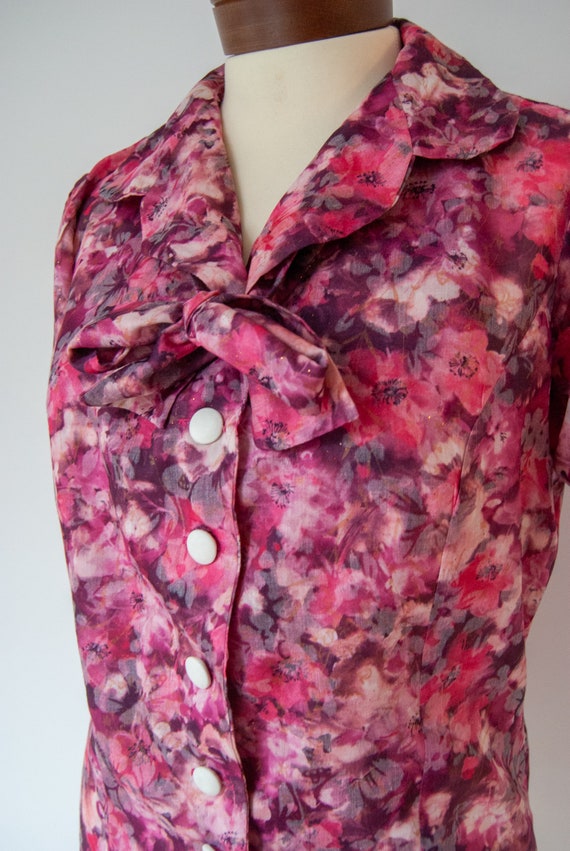 60s shirt, 1960s shirt, pink shirt, printed shirt… - image 5