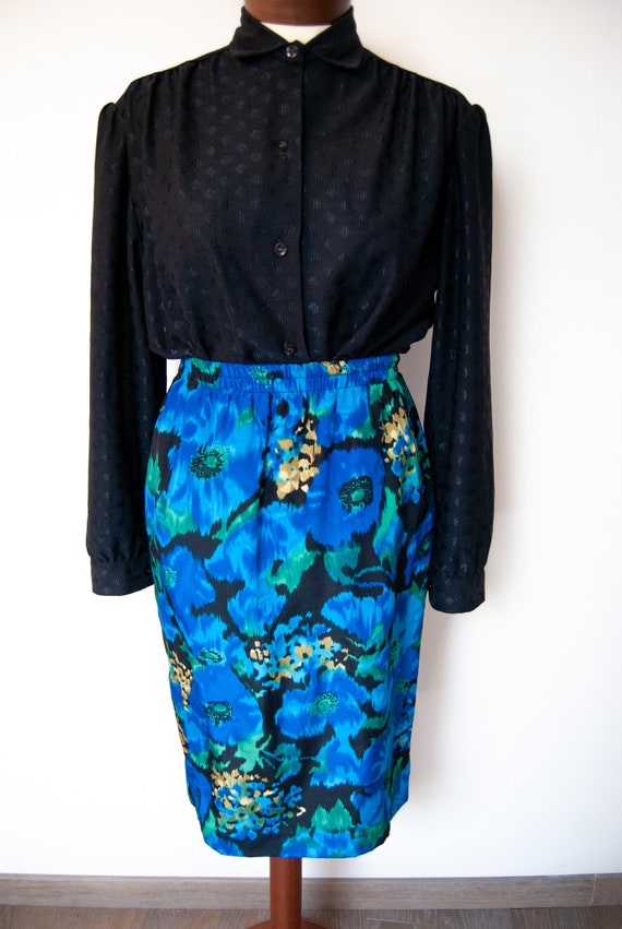 80s midi skirt, 80s printed skirt, colorful skirt… - image 3