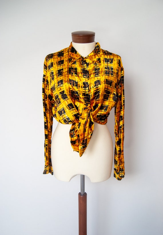 90s shirt, chenille shirt, 1990s shirt, tartan sh… - image 2