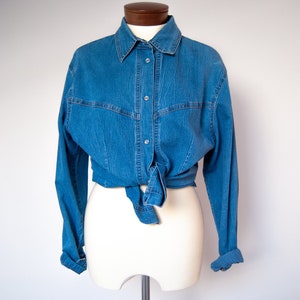 90s shirt, denim shirt, jeans shirt, grunge shirt, 1990s shirt, nineties shirt, vintage shirt, retro shirt image 2