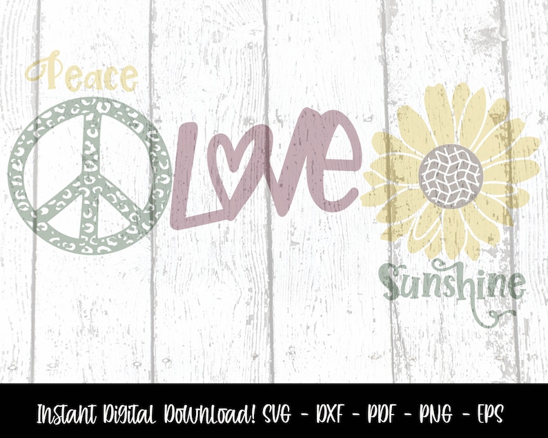 Download Peace Love Sunshine SVG Peace Love Sunflower SVG Cheetah ...