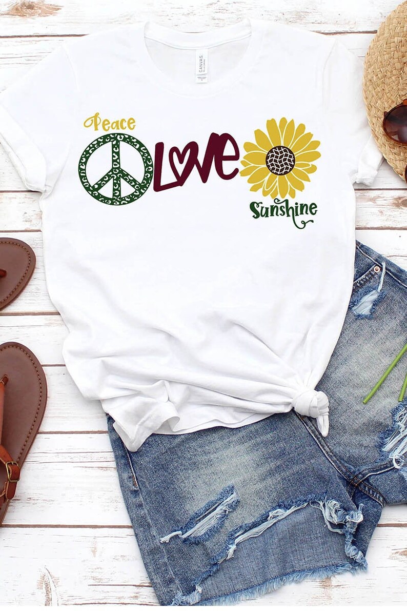 Peace Love Sunshine SVG Peace Love Sunflower SVG Cheetah ...