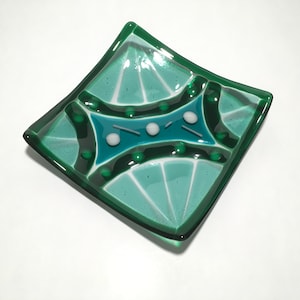 fused glass square plate Carriage Wheels, decorative and serving plate, hostess gift, multicolored glass plate, gift tableware