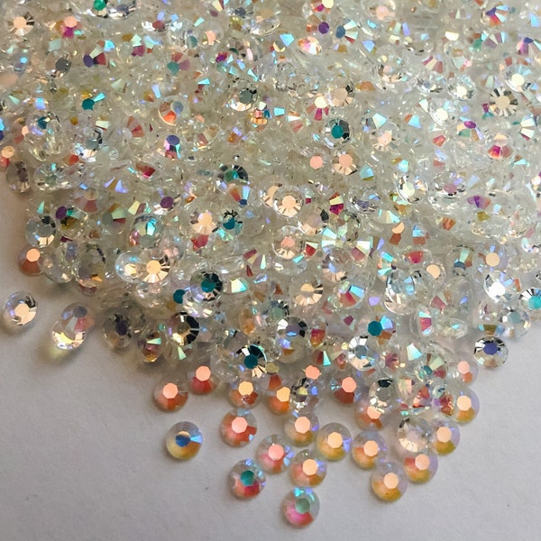 Crystal Clear AB Resin Jelly Rhinestone Rhinestones Non Hotfix Flatback Flat Back 3MM 4MM 5MM Ships From USA