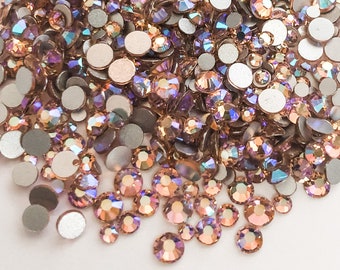 1440 Pc MIXED Size Champagne AB Light Peach Pink Flatback Flat Back Rhinestones Nail Art Gem Jewel Diamond SS6 SS10 SS12 SS16 SS20 Ships USA