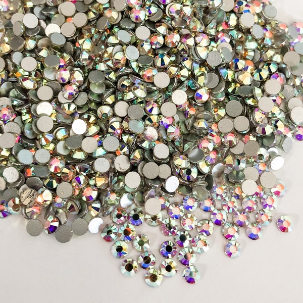 Crystal AB Aurora Borealis Flatback Flat Back Rhinestones Nail Art Gem Jewel Diamond 1440 Pcs SS3 SS6 SS10 SS16 SS20 Ships From USA