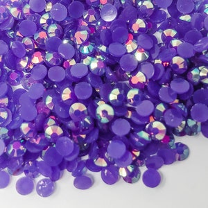 Purple Red Jelly AB Resin Round Flat Back Rhinestones – The