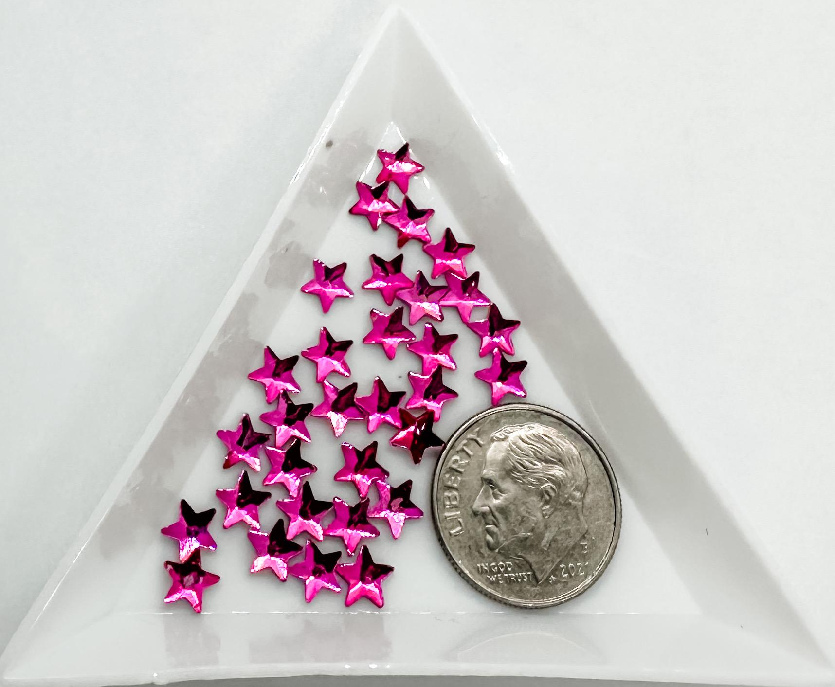 Star Rinstones 5MM Rose Pink Star Stars Shape Shaped Flatback Flat Back Rhinestone ...