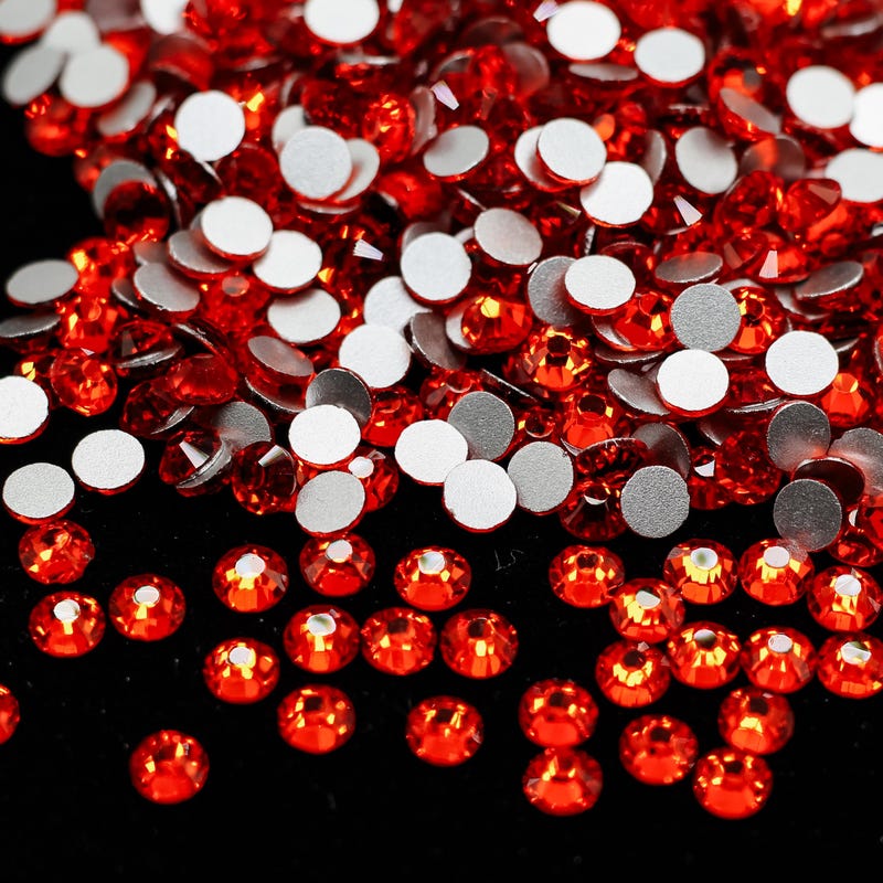 Rhinestone Anemone Clip Ons in Black/Orange