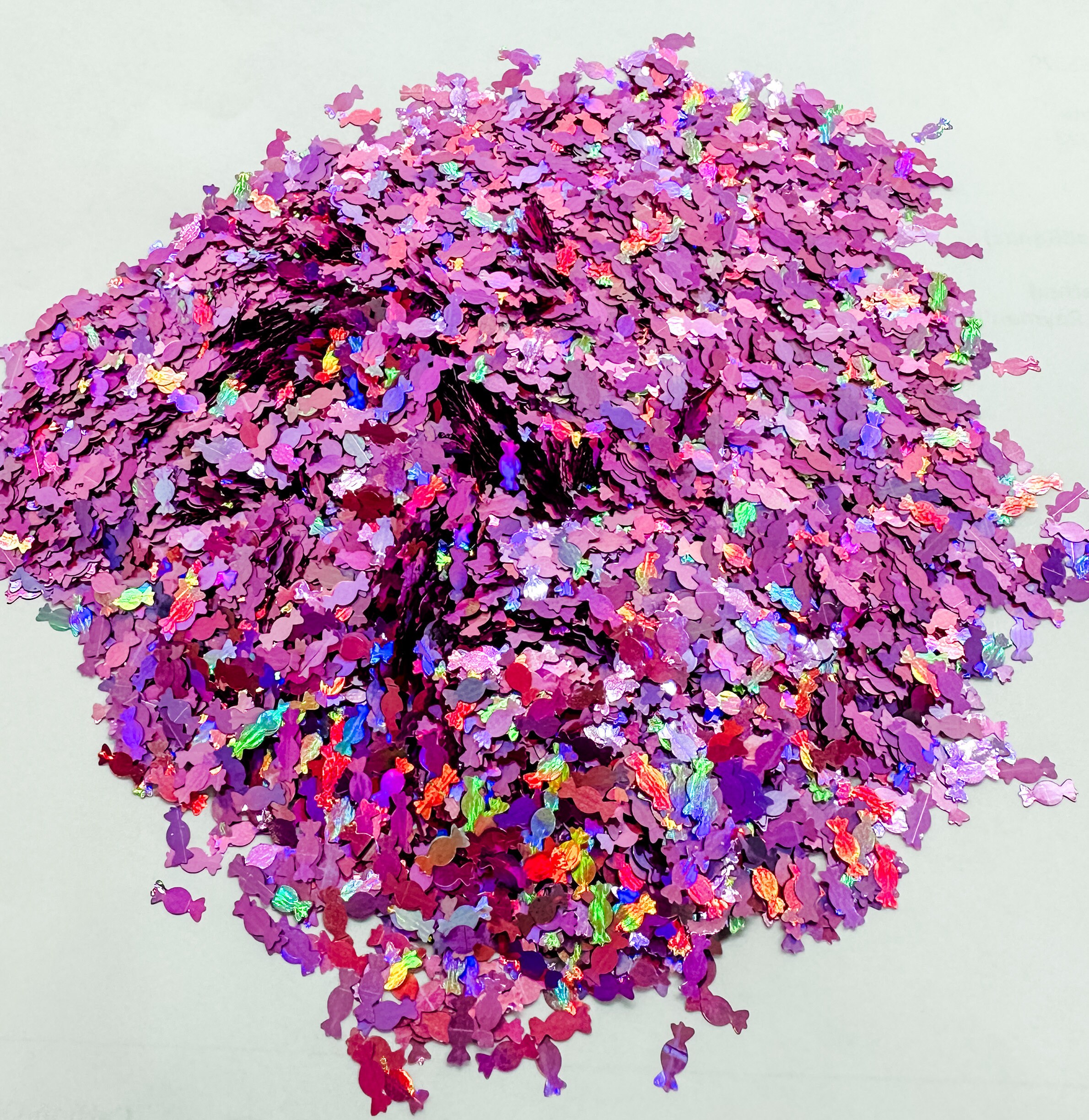Pink Hard Candy Wrapped Holiday Christmas Holographic Fun Party ...