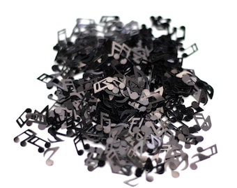 Black Music Note Poly Glitter Confetti Epoxy Tumblers, Birthday Party Decor, Craft Supplies, DIY, Scrapbooking, Card Making Musical C8-4-2