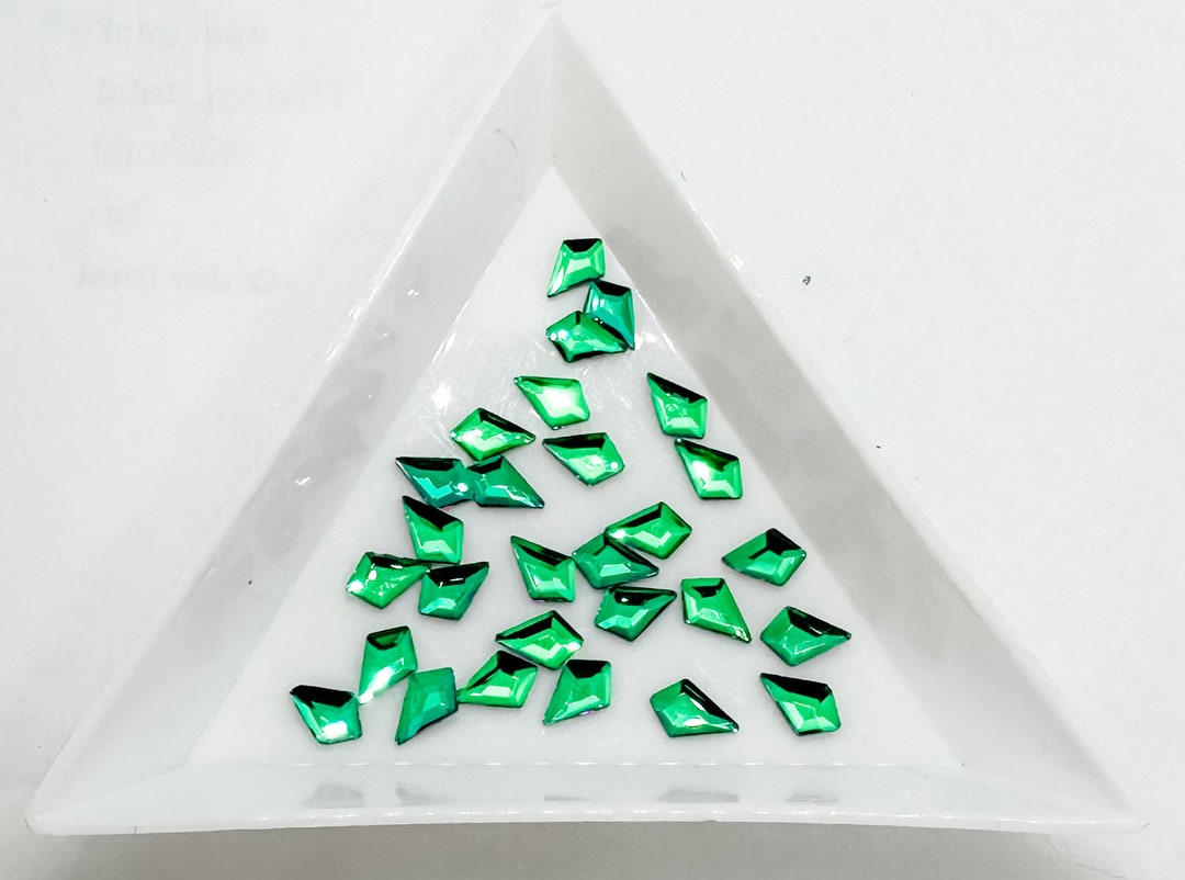 4x6mm Green Flame Volcano Diamond Shape Shaped Flatback Flat Back ...