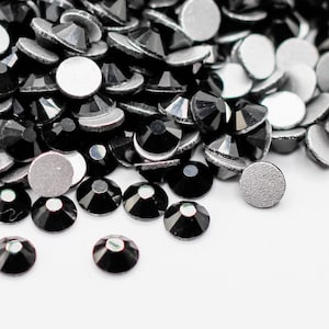 Jet Black Flatback Rhinestone Flat Back Dance Costume DIY Rhinestones Nail Art Gem Jewel Diamond SS6 SS10 SS16 SS20 Ships From USA