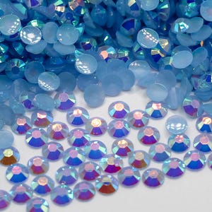 Powder Blue AB Jelly Rhinestone Resin Flatback Flat Back 3MM 4MM 5MM Dance Costume DIY, Nail Art, Gem, Jewel, Diamond, Tumbler Project