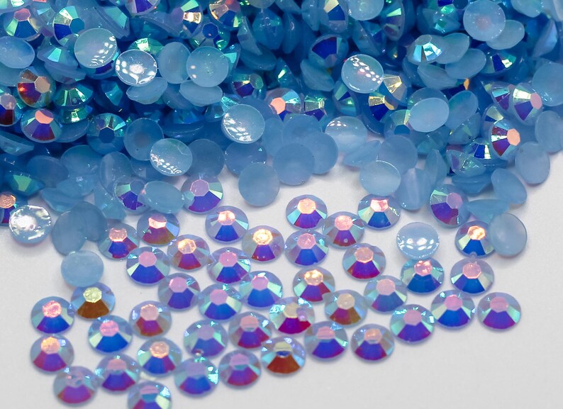 Powder Blue AB Jelly Rhinestone Resin Flatback Flat Back 3MM 4MM 5MM Dance Costume DIY, Nail Art, Gem, Jewel, Diamond, Tumbler Project