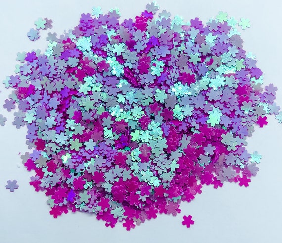 6 Colors Chunky Glitter Flakes - Spring Iridescent Flower