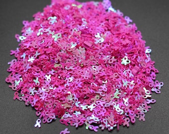 Vasos de epoxi con confeti brillante con lazo rosa fucsia para concienciar sobre el cáncer de mama, decoración para fiestas, manualidades, álbumes de recortes, tarjetas C9-3-2