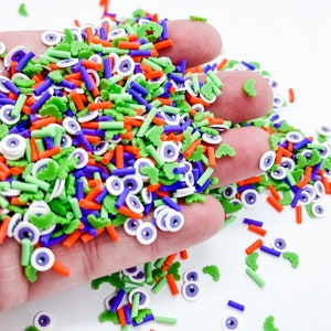 Mix Purple Eyeball Sprinkles Googly Eyes Halloween Slime Polymer Clay Slice Slices Fake Bake Nail Art Faux Craft Ships From USA A6-6-2