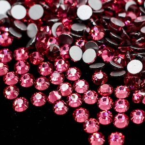 Rose Pink Flatback Rhinestone Flat Back Dance Costume DIY Rhinestones Nail Art Gem Jewel Diamond SS6 SS10 SS16 SS20 Ships From USA
