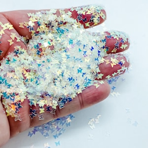 Transparent Golden Iridescent Butterfly Butterflies Fun Party Confetti Chunky Poly Glitter for Glitter Epoxy Tumblers Ships From USA C1-5-3