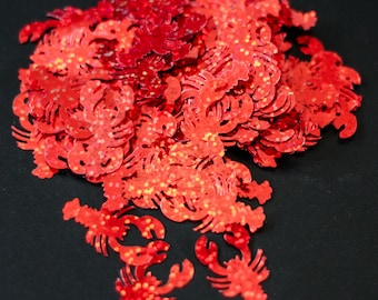 Red Crawfish Glitter Confetti Epoxy Tumblers, Birthday Party Decor, Craft Supplies, Events, Scrapbooking, Card Making Lobster Crawdad C4-2-4