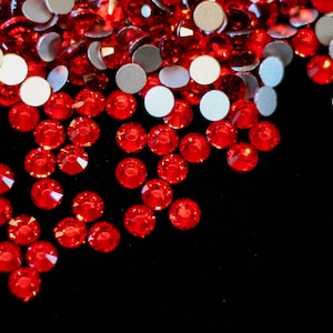 Siam Red Flatback Rhinestone Flat Back Dance Costume DIY Rhinestones Nail Art Gem Jewel Diamond SS6 SS10 SS16 SS20 Ships From USA