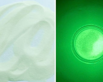 White to Green Glow in the Dark #101 Mica Powder 5 GRAM JAR Soap Making Epoxy Crafts Slime Epoxy Tumblers Ships From USA