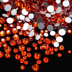 Hyacinth Flatback Rhinestone MIX Bag 1440 Pc Orange Flat Back Dance Costume DIY Rhinestones Nail Art Diamond SS6 SS10 SS12 SS16 SS20 USA