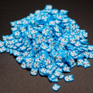 Blue Cat Polymer Clay Slice for Snowglobe Tumblers, Slime, Hair Gel, Nail Art, Jewelry, Resin, DIY Projects, Crafting, Ships USA A2-1-2