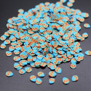 Blue Easter Egg Polymer Clay Slice for Snowglobe Tumblers, Slime, Hair Gel, Nail Art, Jewelry, Resin, DIY Projects, Crafting Ship USA B5-2-3