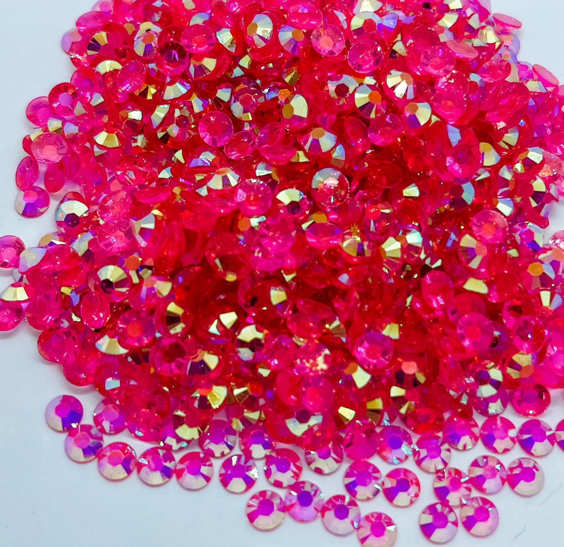 Pink Rhinestones, 12600pcs Round Crystal Bling Rhinestones for