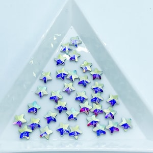Crystal AB Aurora Borealis Small 5MM Star Shape Shaped Flatback Flat Back Rhinestone Rhinestones Nail Art Ships From USA F8-3-1