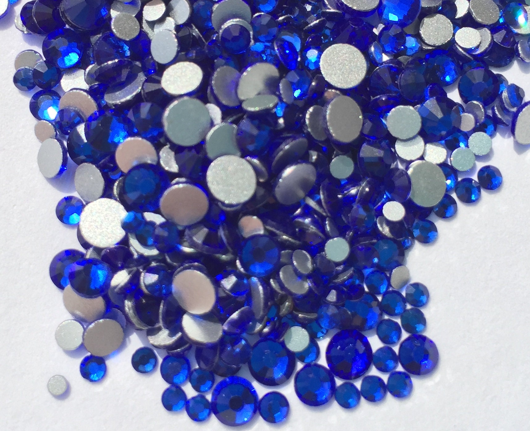 Montana Sapphire Flat Back Crystal Rhinestones Dark Navy Blue Loose  Flatback Rhinestone Glass Crystals Beads 2mm 3mm 4mm 5mm 6mm Mixed Sizes 