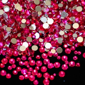 Hot Pink Flatback Rhinestone Flat Back 1440 Pc MIX Bag Dance Costume DIY Nail Art Jewel Diamond Rhinestones SS6 SS10 SS12 SS16 SS20
