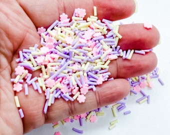 Sprinkles of Spring Flower Flowers Garden Slime Polymer Clay Slice Slices Fake Bake Nail Art Faux Craft Ships From USA B1-6-3