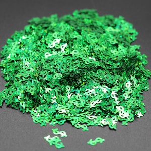 Green Dollar Sign Money Glitter Confetti Epoxy Tumblers, Birthday Party Decor, Craft Supplies, Events, DIY, Scrapbooking Card Making C2-3-5