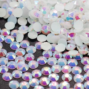 White AB Jelly Rhinestone Resin Flatback Flat Back 3MM 4MM 5MM Dance Costume DIY, Nail Art, Gem, Jewel, Diamond, Tumbler Project