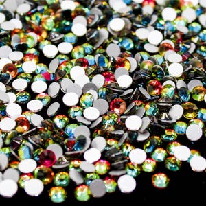 Rainbow Flatback Rhinestone Chameleon Flat Back Dance Costume DIY Rhinestones Nail Art Gem Jewel Diamond SS6 SS10 SS16 SS20 Ships USA