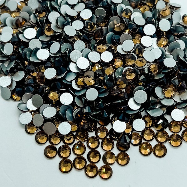 Smoked Topaz Brown Flatback Flat Back Rhinestone Rhinestones SS3 SS6 SS10 SS16 SS20 Ships From USA