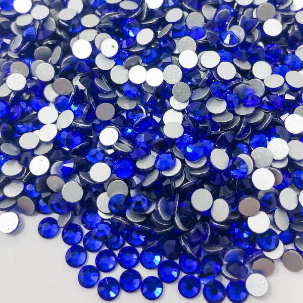 Cobalt Blue Royal Flatback Flat Back Rhinestone Rhinestones SS3 SS6 SS10 SS16 SS20 Ships From USA