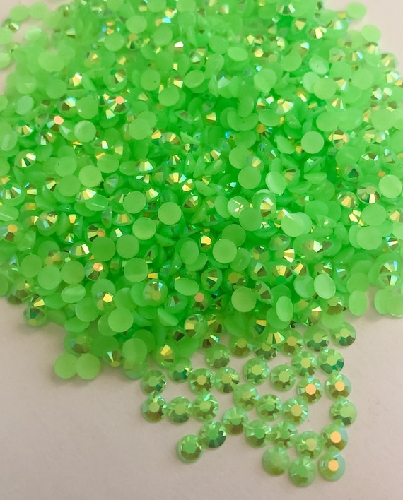 FLATBACK Neon Green Glass Rhinestones - US Rhinestone Supplier