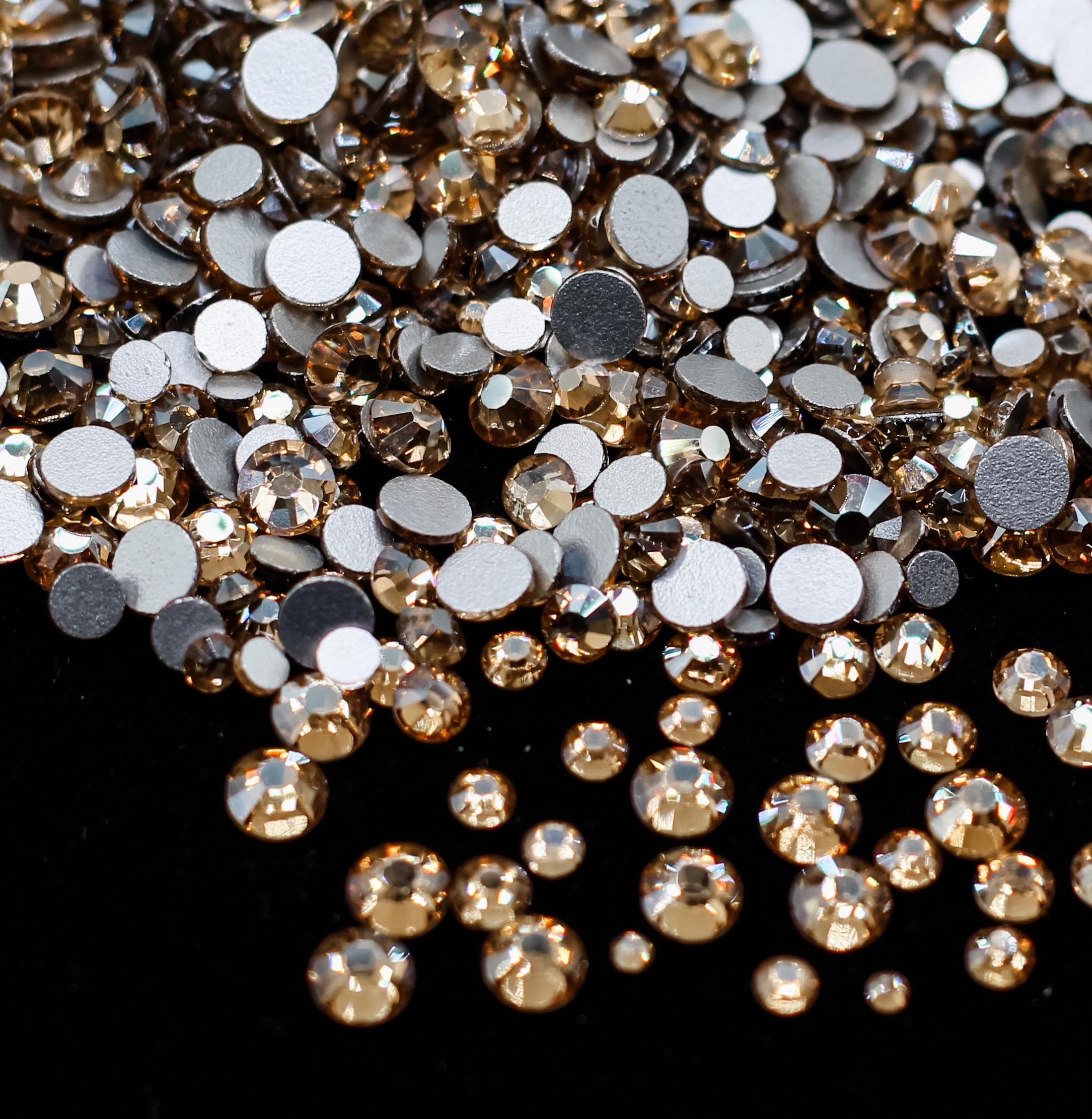 Champagne Rhinestone Micro Champagne Flatback Rhinestone Flat Back 1440 Pc MIX Bag Dance Costume ...