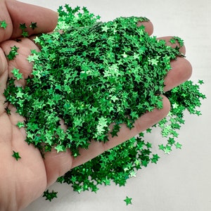 Green Holographic Star Stars Fun Party Confetti Chunky Poly Glitter Epoxy Tumblers Ships From USA C11-1-5