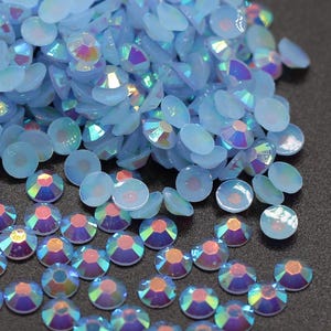 Powder Blue AB Jelly Rhinestone Resin Flatback Flat Back 3MM 4MM 5MM Dance Costume DIY, Nail Art, Gem, Jewel, Diamond, Tumbler Project