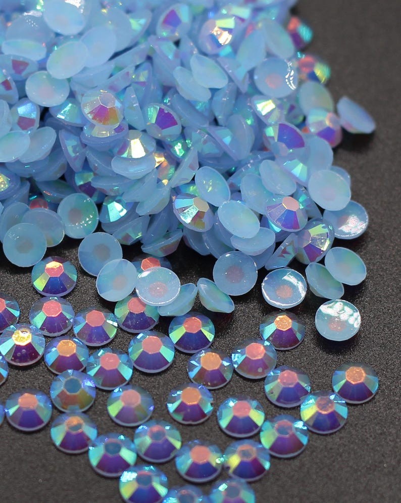 Powder Blue AB Jelly Rhinestone Resin Flatback Flat Back 3MM 4MM 5MM Dance Costume DIY, Nail Art, Gem, Jewel, Diamond, Tumbler Project