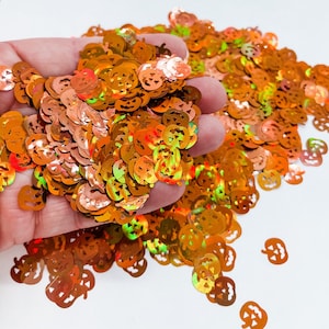 Orange Holographic Pumpkin Jack O Lantern Halloween Fun Party Confetti Chunky Poly Glitter Epoxy Tumblers Ships From USA C8-6-4