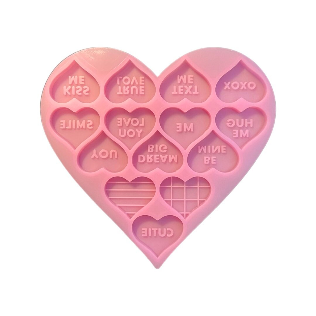 Whaline 4Pcs Valentine's Day Fondant Molds Rose Heart Lip Love Bear Gnome  Cupid Pattern 3D Silicone Mould Cupcake Cookie Baking Decorating Resin Mold