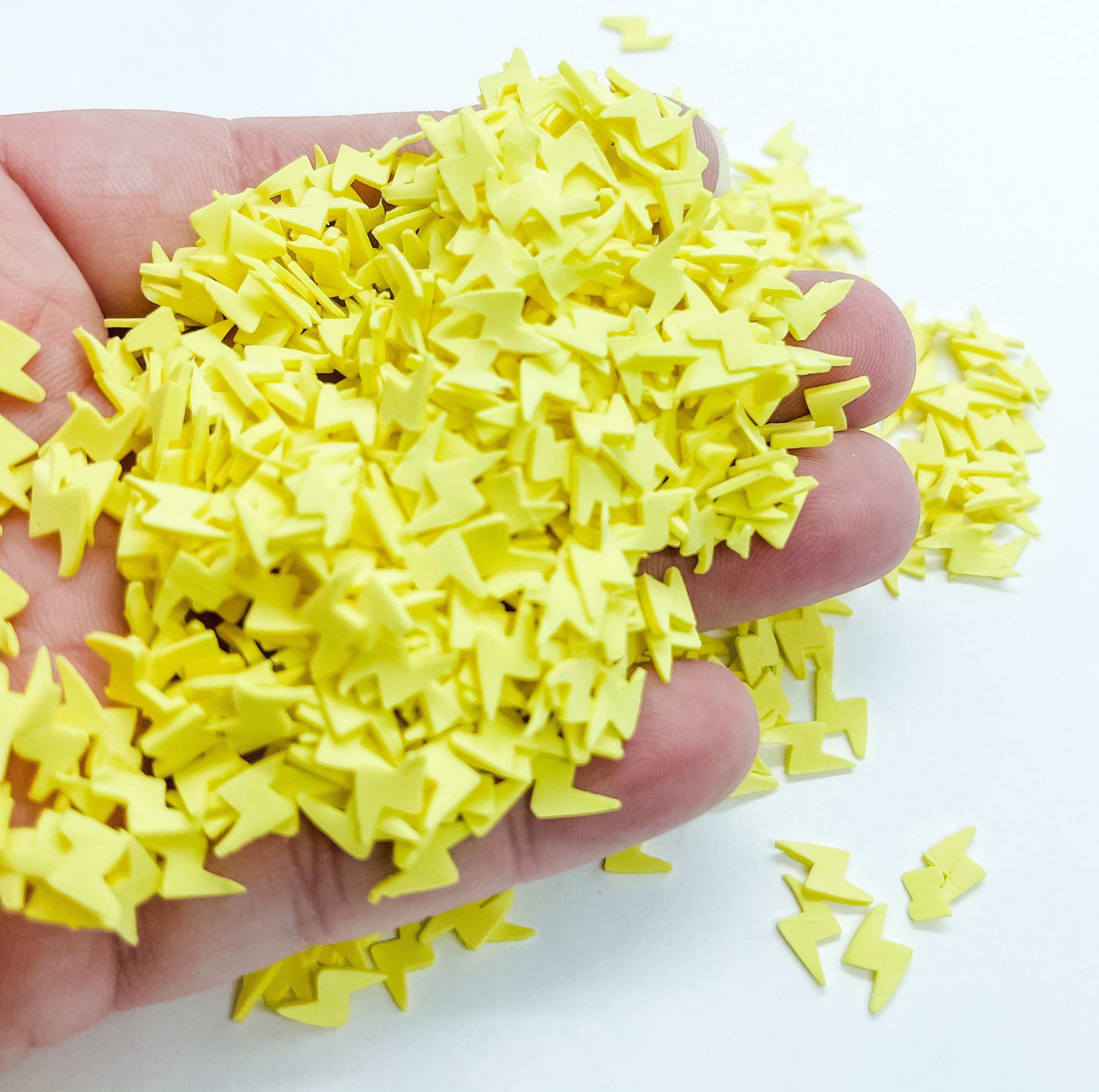 Lightning Bolt Thunder Yellow Strike Love Slime Polymer Clay Slice Sl…