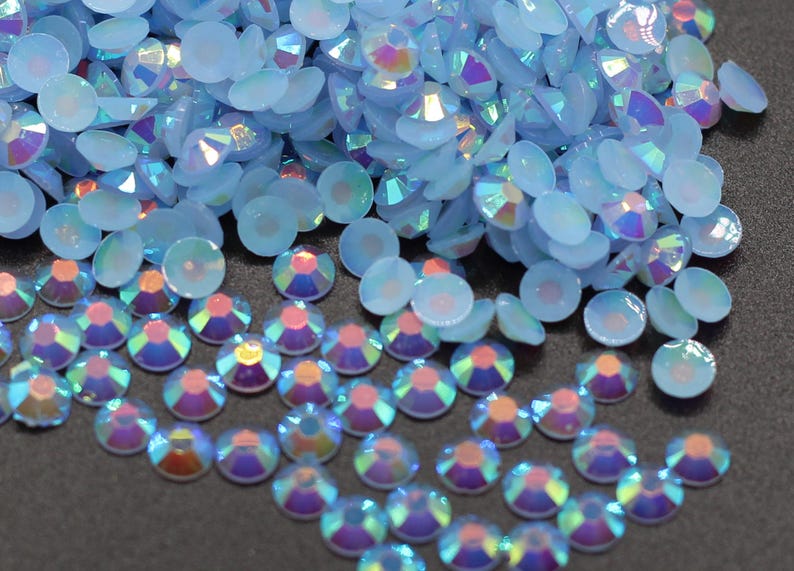 Powder Blue AB Jelly Rhinestone Resin Flatback Flat Back 3MM 4MM 5MM Dance Costume DIY, Nail Art, Gem, Jewel, Diamond, Tumbler Project